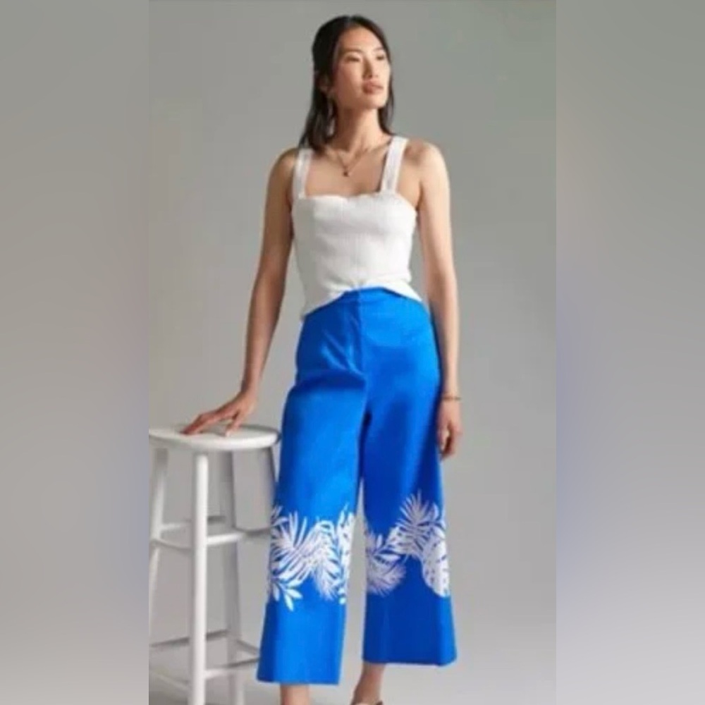 Anthropologie HUTCH Palm Frond Wide-Leg Pants $148 SIZE 0 NEW